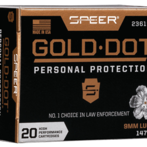 Speer Gold Dot Personal Protection Ammo 9mm 20-Rounds 147 Grain Hollow Point