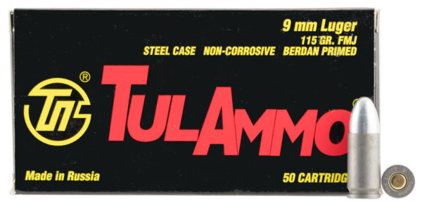 TulAmmo Handgun 9mm 115gr 50-Rounds FMJ TulAmmo Handgun 9mm 115gr 50-Rounds FMJ