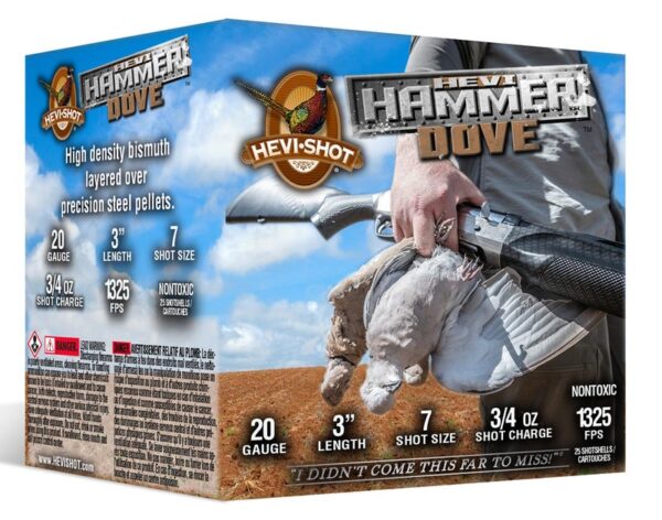 Hevi-Shot Hevi-Hammer Dove 20 GA 3" 3/4 oz 7-Shot 25-Rounds Hevi-Shot Hevi-Hammer Dove 20 GA 3" 3/4 oz 7-Shot 25-Rounds