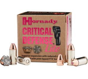 Hornady Critical Defense Lite 9mm 100GR FTX 25Rds 3 Hornady Critical Defense Lite 9mm 100GR FTX 25Rds