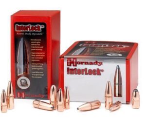 Hornady .30 Caliber .308 Diameter 180 Grain InterLock Round Soft Point Cannelured Bullet 100Rds 3 Hornady .30 Caliber .308 Diameter 180 Grain InterLock Round Soft Point Cannelured Bullet 100Rds