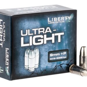 Liberty Ammunition Ultra-Light Nickel-Plated Aluminum 9mm 50-Grain 20-Rounds CHP