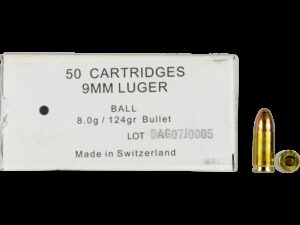 Ruag Ammotec Ball Swiss P 9mm Luger 124 Grain Full Metal Jacket 50 Rounds 3 Ruag Ammotec Ball Swiss P 9mm Luger 124 Grain Full Metal Jacket 50 Rounds