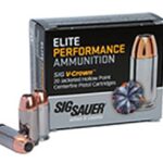 Sig Sauer Elite Performance 9mm 147-Grain 20-Rounds V-Crown JHP 1 Sig Sauer Elite Performance 9mm 147-Grain 20-Rounds V-Crown JHP
