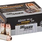 Sig Sauer Elite V-Crown Nickel Plated Brass .40 SW 180-Grain 50-Rounds JHP 1 Sig Sauer Elite V-Crown Nickel Plated Brass .40 SW 180-Grain 50-Rounds JHP