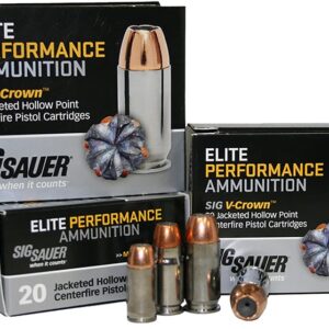 Sig Sauer Elite V-Crown Nickel Plated Brass 9mm 115-Grain 20-Rounds JHP