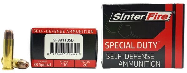 SinterFire Special Duty Brass .38 SPL 110-Grain 20-Rounds FHP Lead Free SinterFire Special Duty Brass .38 SPL 110-Grain 20-Rounds FHP Lead Free