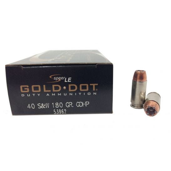 Speer Gold Dot CCI 40 S&W 50-Rounds 180 Grain Jacketed Hollow Point Speer Gold Dot CCI 40 S&W 50-Rounds 180 Grain Jacketed Hollow Point