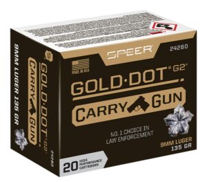Speer Gold Dot Carry Gun 9mm 135 Grain 20-Rounds G2 3 Speer Gold Dot Carry Gun 9mm 135 Grain 20-Rounds G2