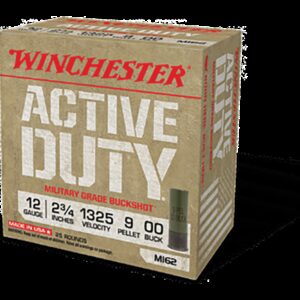 Winchester Ammo Active Duty Buckshot 12 Guage 2.75" Chamber 00BUCK 4oz 25 Rounds