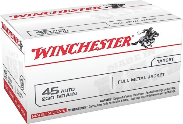 Winchester Target Ammunition .45 ACP 230 Grain 100-Rounds FMJ Winchester Target Ammunition .45 ACP 230 Grain 100-Rounds FMJ