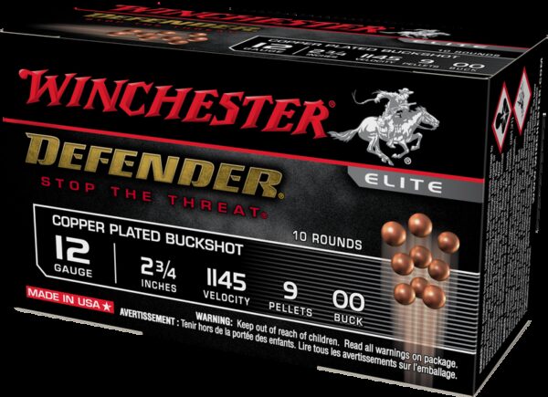 Winchester Defender Copper 12GA 00 Buck Shot 10-Rounds 2.75" Winchester Defender Copper 12GA 00 Buck Shot 10-Rounds 2.75"