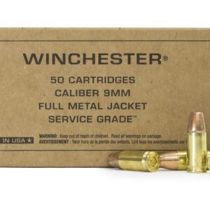 Winchester Service Grade Brass 9mm 115 Gr 50-Rounds Full Metal Jacket