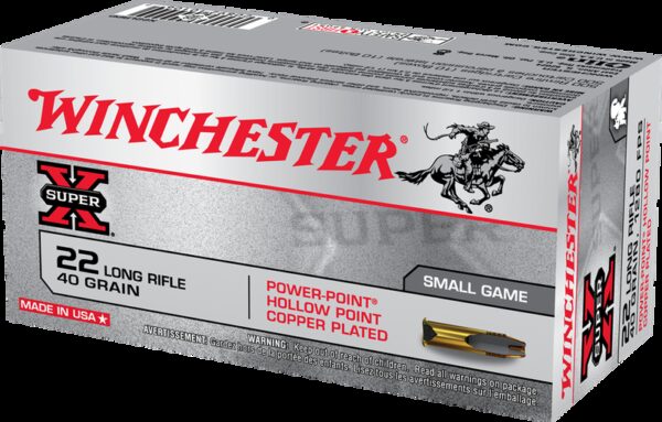 Winchester Super-X Power-Point Brass .22 LR 40-Grain 222-Rounds CPHP Winchester Super-X Power-Point Brass .22 LR 40-Grain 222-Rounds CPHP