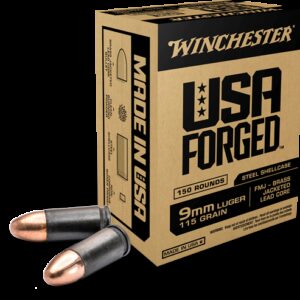 Winchester USA Forged Steel 9mm 500-Rounds Boxed Full Metal Jacket 115 Gr
