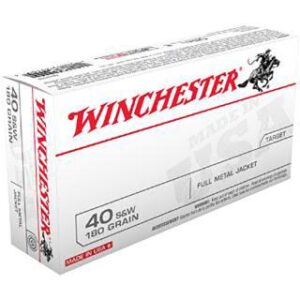 Winchester USA Brass .40 SW 180-Grain 50-Rounds Full Metal Jacket