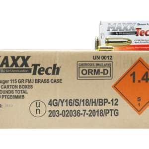 MAXXTech Brass 9mm 115 Gr 1000-Rounds FMJ