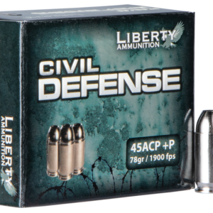 Liberty Ammunition Civil Defense Nickel Plated Brass .45 ACP 78-Grain 20-Rounds HP