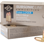 PPU Subsonic 9mm 158 Grain 50-Rounds FMJ 2 PPU Subsonic 9mm 158 Grain 50-Rounds FMJ