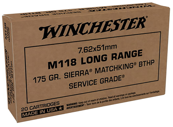 Winchester Service Grade Brass .308 Win 175-Grain 20-Rounds SMKHPBT Winchester Service Grade Brass .308 Win 175-Grain 20-Rounds SMKHPBT