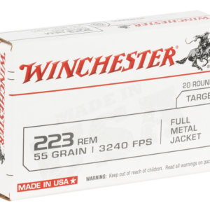 Winchester USA Brass .223 Rem 55-Grain 20-Rounds FMJ