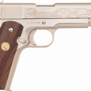 Colt Ohio 175th Ann. Com.Series 70 Govt Showcase 45 5" Nickel Walnut