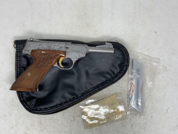 A1334 Engraved Browning Challenger Renaissance 22 LR Pistol 4 1/2"