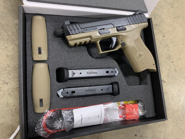 A207 IWI MASADA 9MM 17RD 4.6" TB FDE M9ORP17TFD