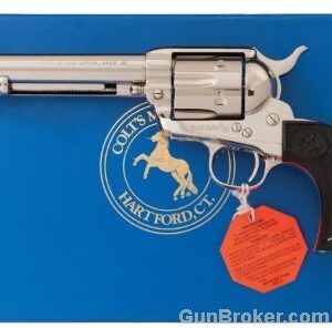 Colt 3rd Gen SAA 45 Nickel 5.5" Box 1996