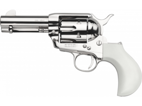 A2558 Taylor's & Company 1873 Nickel Flattop Birdshead Ivory 45 Colt 3.5" OG1417