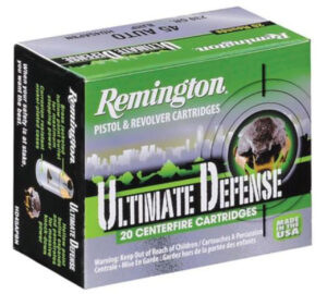 Remington Ultimate Defense 380 ACP 102gr, Brass Jacketed Hollow Point, 20rd Box Remington 3 Remington Ultimate Defense 380 ACP 102gr