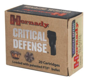 Hornady Critical Defense 45 ACP, 185gr, 20rd Box Hornady 3 Hornady Critical Defense 45 ACP