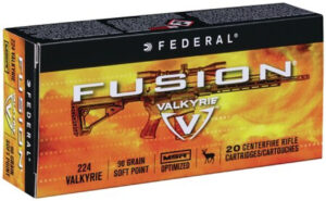 Federal 224 Valkyrie 90gr, Fusion 20rd Box Federal Ammunition 3 Federal 224 Valkyrie 90gr