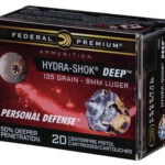 Federal Hydra-Shok Deep 9mm 135gr, Hollow Point, 20rd Box Federal Ammunition 1 Federal Hydra-Shok Deep 9mm 135gr