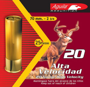 Aguila Field High Velocity 20 Ga, 2.75", 2-3/4oz, 2 Buck, 25rd Box Aguila Ammunition 3 Aguila Field High Velocity 20 Ga