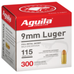 Aguila 9mm 115gr, FMJ, 300rd/Box Aguila Ammunition 2 Aguila 9mm 115gr