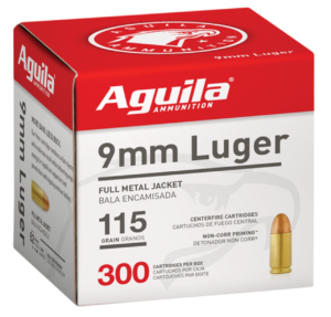 Aguila 9mm 115gr, FMJ, 300rd/Box Aguila Ammunition 3 Aguila 9mm 115gr
