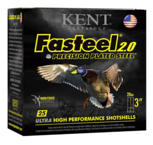 Kent Fasteel Waterfowl 20 Ga, 3", 7/8oz, 4 Shot, 25rd/Box Kent Cartridge 3 Kent Fasteel Waterfowl 20 Ga