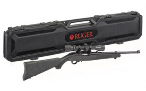 Ruger 10/22 Carbine 22 LR, 18.5" Barrel, Satin Black, Weaver Scope and Case, 10rd Mag Ruger 3 Ruger 10/22 Carbine 22 LR