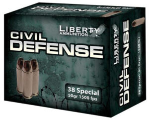 Liberty Ammo Civil Defense .38 Special 50gr, Fragmenting HP, 20rd Box, 50/Case Liberty Ammo 3 Liberty Ammo Civil Defense .38 Special 50gr