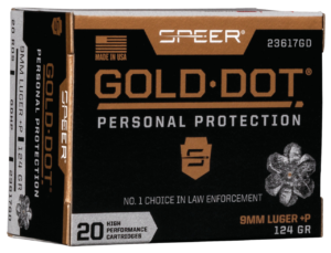 Speer Ammo Gold Dot Personal Protection 9mm +P 124gr, Hollow Point, 20rd Box Speer Ammunition 3 Speer Ammo Gold Dot Personal Protection 9mm +P 124gr