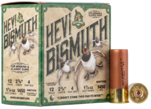 Hevishot Hevi-Bismuth Waterfowl 12 Ga, 2.75", 1 1/4oz, 4 Shot, 25rd Box Hevishot 3 Hevishot Hevi-Bismuth Waterfowl 12 Ga