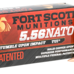 Fort Scott Tumble Upon Impact 5.56x45mm, 62gr, Solid Copper Spun, 20rd Box 1 Fort Scott Tumble Upon Impact 5.56x45mm