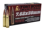 Fort Scott Tumble Upon Impact 7.62x39mm, 117gr, Solid Copper Spun, 20rd Box 3 Fort Scott Tumble Upon Impact 7.62x39mm