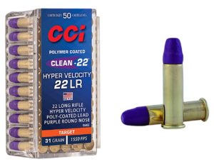 CCI Clean-22 Hyper Velocity 22 LR, 31gr, LN Purple, 50/box CCI Ammunition 3 CCI Clean-22 Hyper Velocity 22 LR