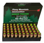 Piney Mountain Ammunition Green Tracer 45 ACP, 225gr, FMJ, 20rd Box 3 Piney Mountain Ammunition Green Tracer 45 ACP