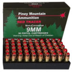 Piney Ammunition Red Tracer 9mm, 119gr, FMJ, 20rd Box 2 Piney Ammunition Red Tracer 9mm