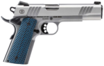 Bersa B1911 45 ACP, 5" Barrel, Stainless Steel, Blue VZ Grip, 8rd 3 Bersa B1911 45 ACP