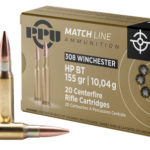 PPU Ammo 308 Win 7.62x51mm, 155gr, Hollow Point Boat-Tail, 20Bx/10Cs 1 PPU Ammo 308 Win 7.62x51mm