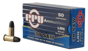 PPU Handgun Defense 38 S&W 145gr, Lead Round Nose, 50rd Box PPU Ammo 3 PPU Handgun Defense 38 S&W 145gr